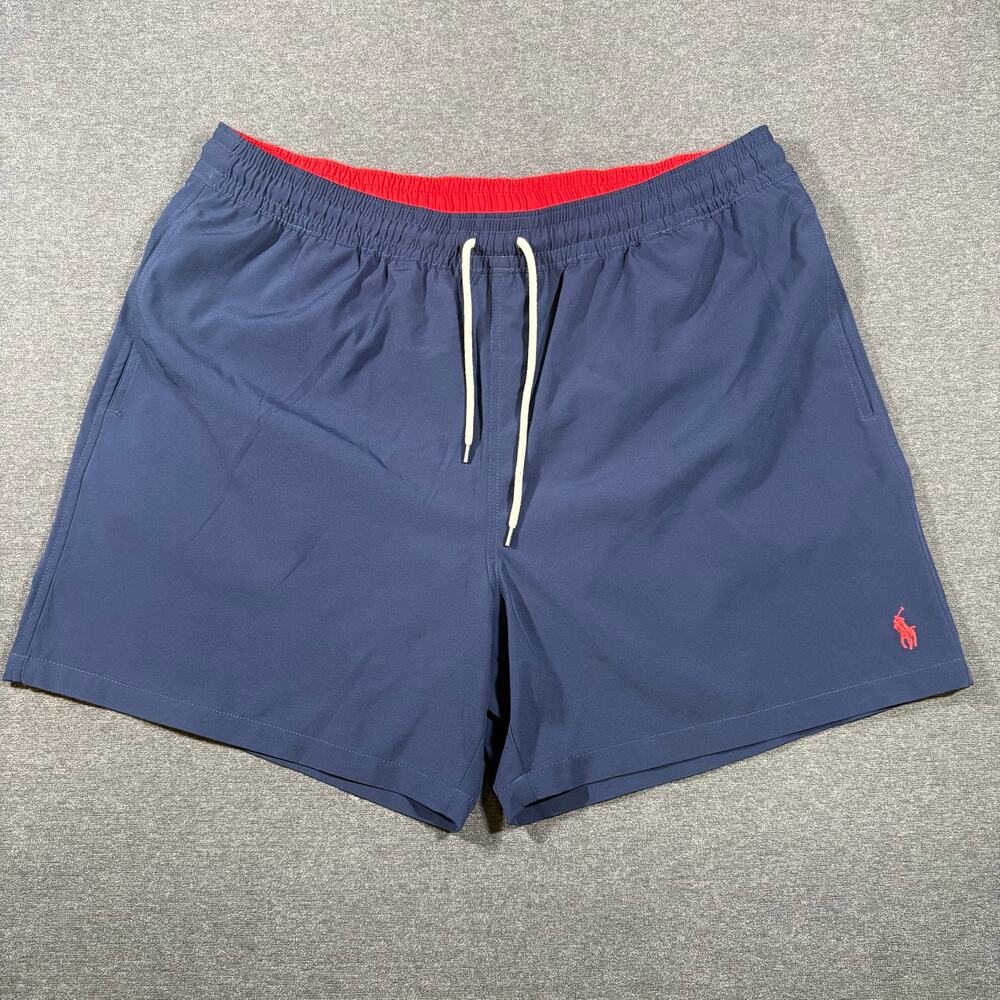 Mens XXL Polo Ralph Lauren Lined Traveller Board Shorts Swimwear Red Pony